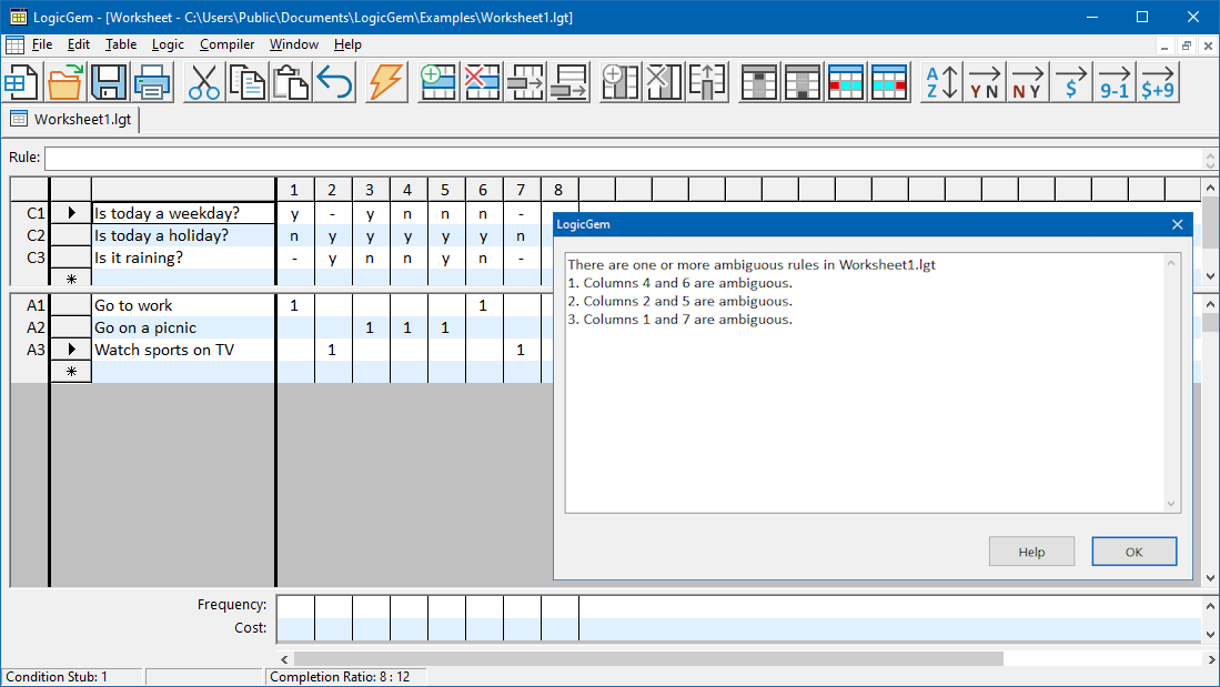 LogicGem Worksheet